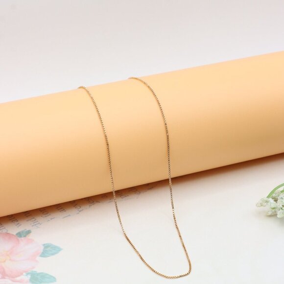 "Elegant Rose Gold Box Chain Necklace for Everyday or Layered Look, XPNL0317 - Picture 8 of 12